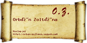 Orbán Zoltána névjegykártya